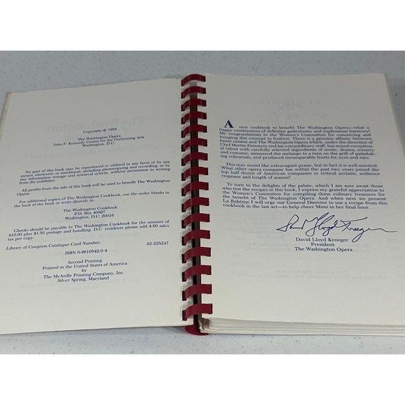 Vintage The Washington Cookbook 1982 Washington DC Kennedy Center Recipes - Picture 4 of 15
